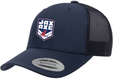 JaxAxe Badge Adjustable Mesh Back Hat - Navy
