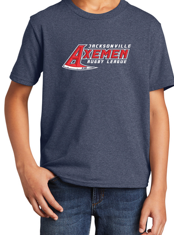 Youth Axemen Logo Shirt 100% Cotton Heather Navy