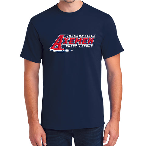 Axemen Logo on Navy Blue 100% Cotton T-Shirt